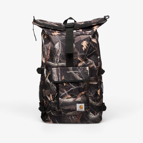 Batoh Carhartt WIP Philis Backpack Camo Feather Tree, Black 21,5 l