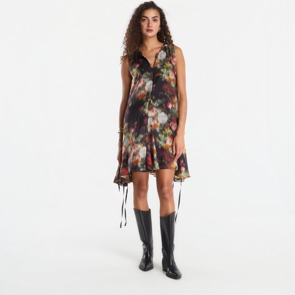 Šaty AllSaints Sybil Mini Dress Hazed Black 4