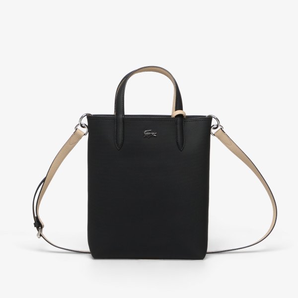 Taška Lacoste Vertical Shopping Bag Noir Krema Universal