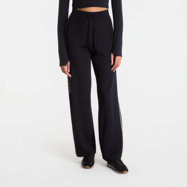 Kalhoty GUESS Meissa Straight Pant Sweater Jet Black XS