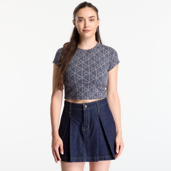 Tričko Calvin Klein Jeans A- Monologo Baby Tee Ebony S