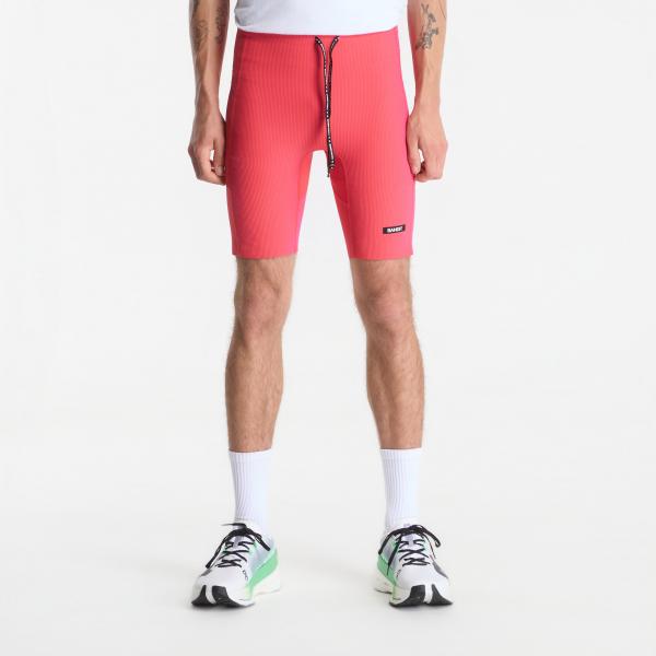 Legíny BANDIT Men's Striped Cadence™ Half Tights Poppy/ Azalea L