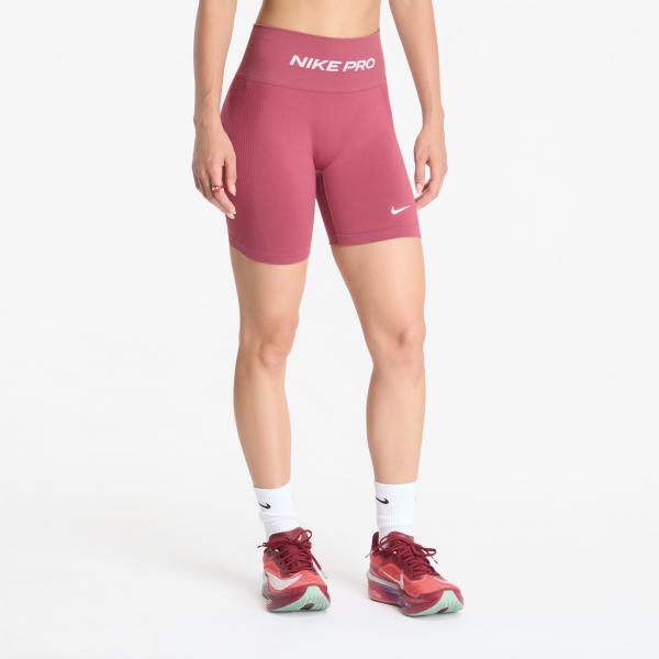 Šortky Nike Pro Seamless Women's High-Waisted 5" Biker Shorts Pink Smoke/ White S