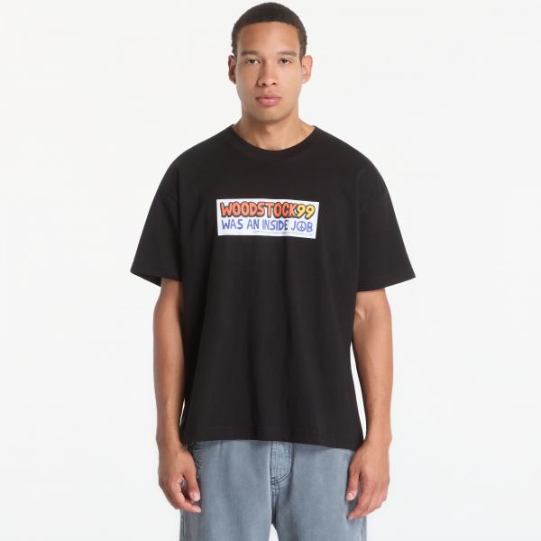 Tričko PLEASURES Inside Job T-Shirt Black S