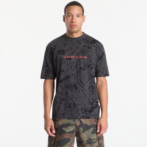 Tričko Jordan Brooklyn Men's T-Shirt Black/ University Red L