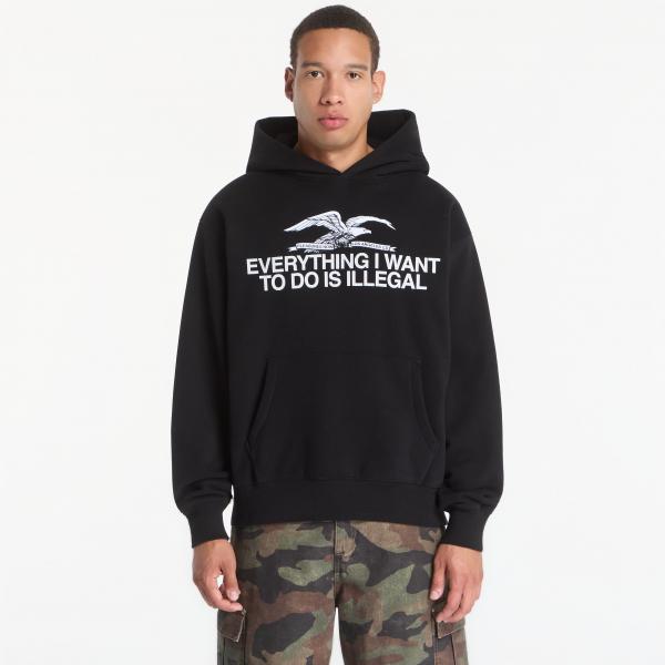 Mikina PLEASURES Illegal Hoodie Black XL