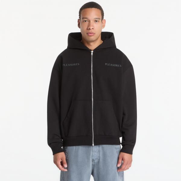 Mikina PLEASURES Spine Zip-Hoodie Black XL