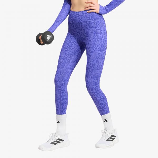 Legíny adidas Optimé Primelift Snake 7/8 Leggings Solar Purple/ Pure Purple S
