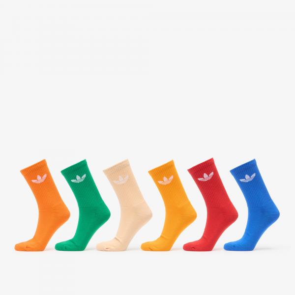 Ponožky adidas Trefoil Cushion Crew Socks 6-Pack Halo Blush/ Blue/ Green M