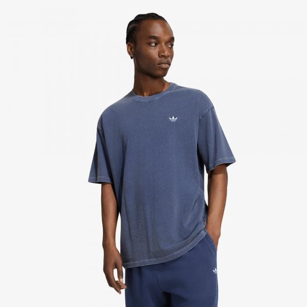 Tričko adidas Trefoil Essentials Washed Loose Dropped Shoulder T-Shirt Dark Blue L