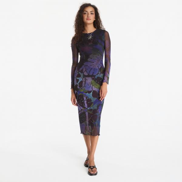 Šaty Desigual Leafs Lacroix Dress Blue XS
