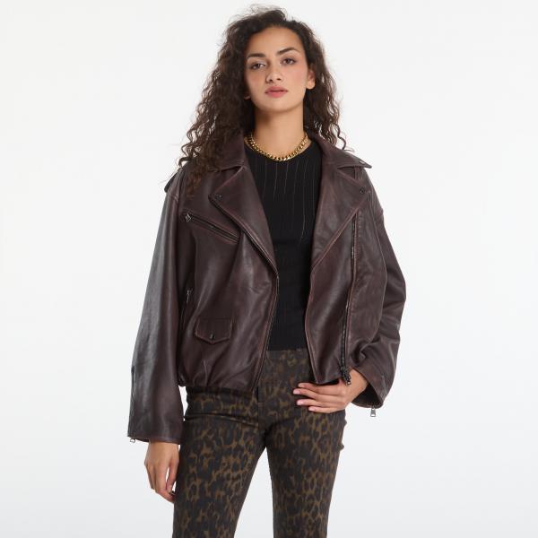 Bunda AllSaints Samina Biker Oxblood Red 6