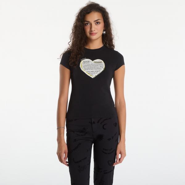 Tričko Desigual Love T-Shirt Black XS