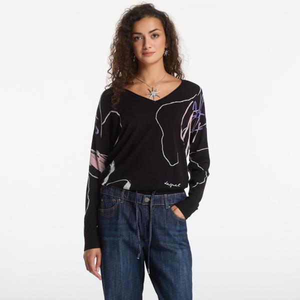 Svetr Desigual Femnaif Pullover Black L