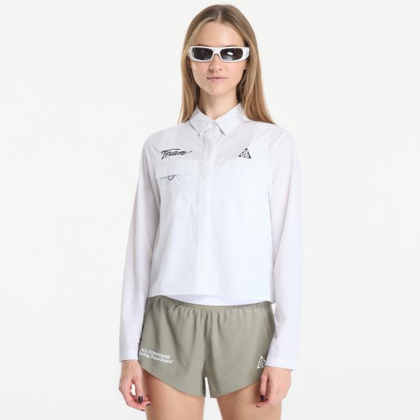 Košile Nike ACG "Aireez" Women's Button-Up Long-Sleeve Graphic Trail Running Top Summit White/ Black S