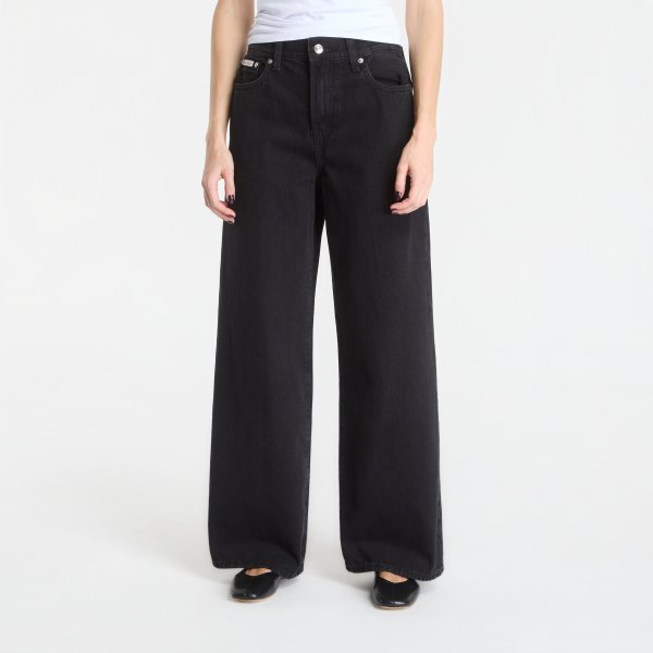 Džíny Calvin Klein The Wide Leg Worn Black 29