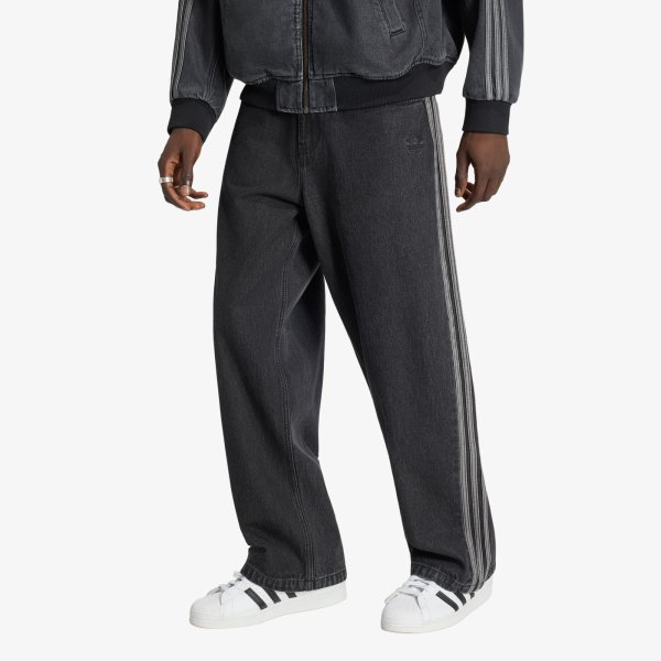 Džíny adidas SST Denim Jeans MID-RISE Straight Leg True Black Denim 38