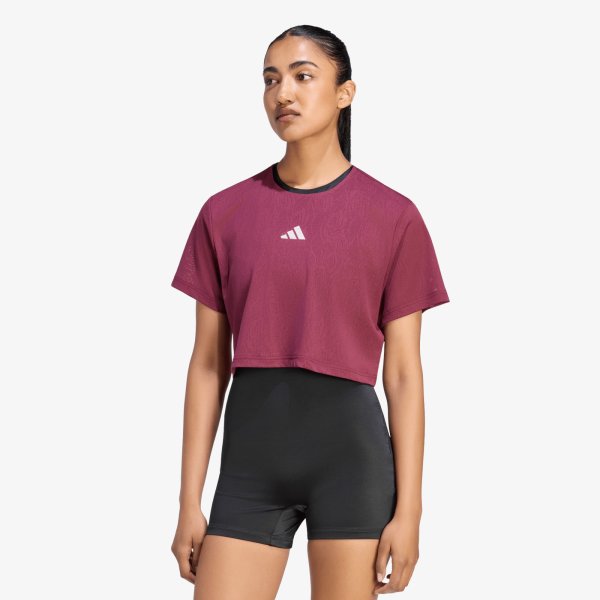 Tričko adidas Tennis Climacool Lace Crop T-Shirt Pro Maroon S