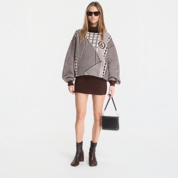 Šaty MM6 Mini Dress Brown/ Off White S