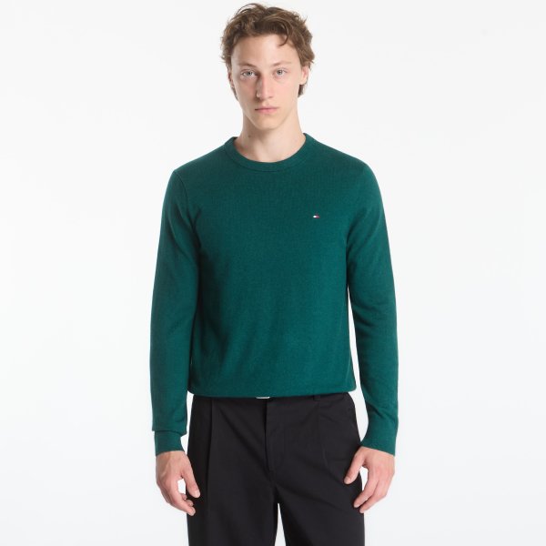 Svetr Tommy Hilfiger Pima Organic Cotton Cashmere Crew Neck Ornamental Green Heather L