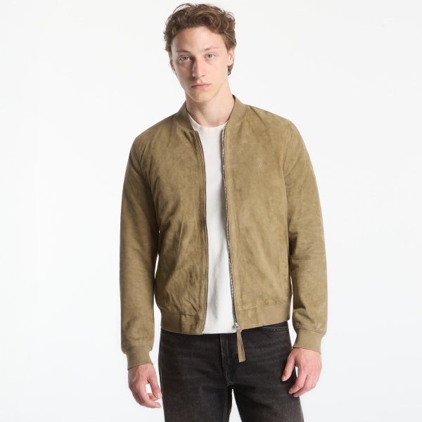 Bunda AllSaints Morten Suede Bomber Olive Green M