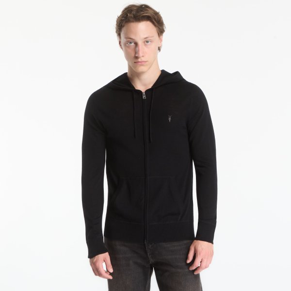 Svetr AllSaints Mode Merino Zip Hoody Black M