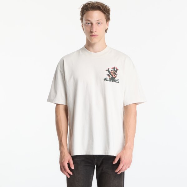 Tričko AllSaints Cacti Ss Crew Graphic T-Shirt Dusk White S