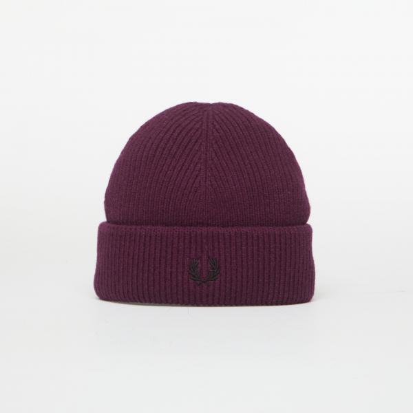 Čepice FRED PERRY Classic Wool Beanie Plum Universal