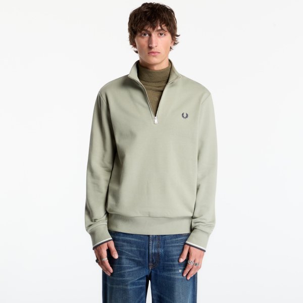 Mikina FRED PERRY Half Zip Sweatshirt Seagrass M