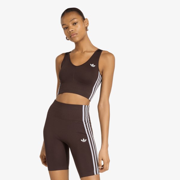 Podprsenka adidas Essentials 3 Stripes Seamless Bralette Aurora Coffee M