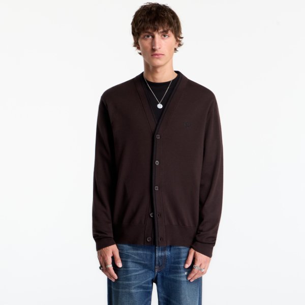 Svetr FRED PERRY Classic Cardigan Rich Brown XL