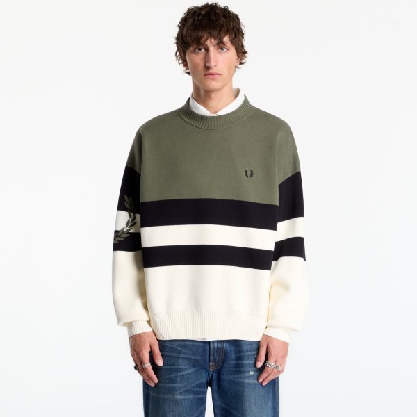 Svetr FRED PERRY Tipped Graphic Jumper Lrl Wrth Green XL