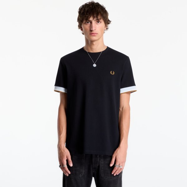 Tričko FRED PERRY Twin Tipped Cuff T-shirt Black M
