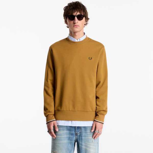 Mikina FRED PERRY Crew Neck Sweatshirt Mustard M