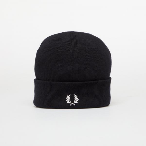 Čepice FRED PERRY Classic Merino Wool Beanie Navy/ Snow White Universal