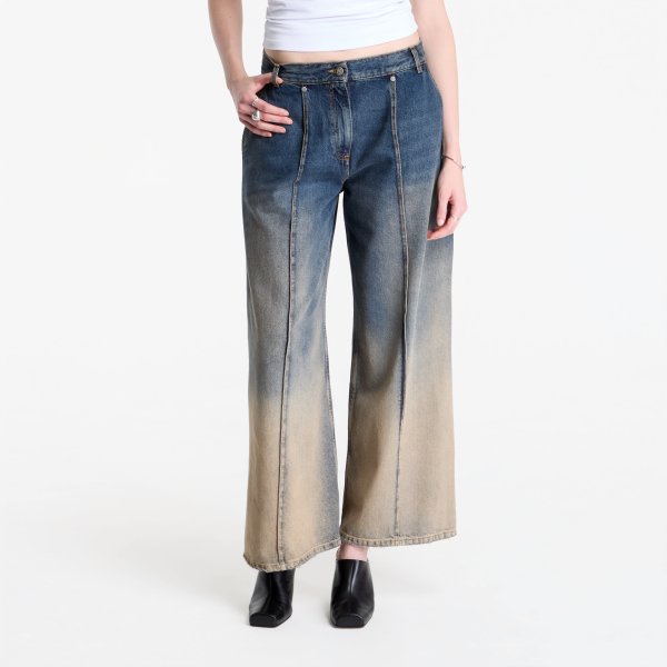 Džíny Palm Angels Pleats Denim Pants Navy Blue/ Sand 27