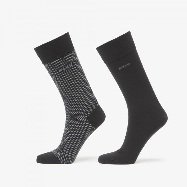 Ponožky Hugo Boss 2-Pack Rs Minipattern Cc Black 43-46