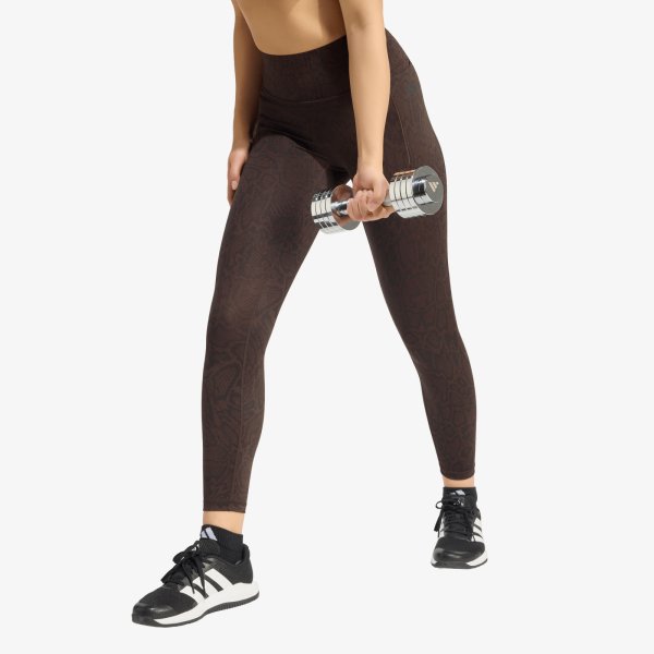 Legíny adidas Optimé Primelift Snake 7/8 Leggings Aurora Coffee/ Black S