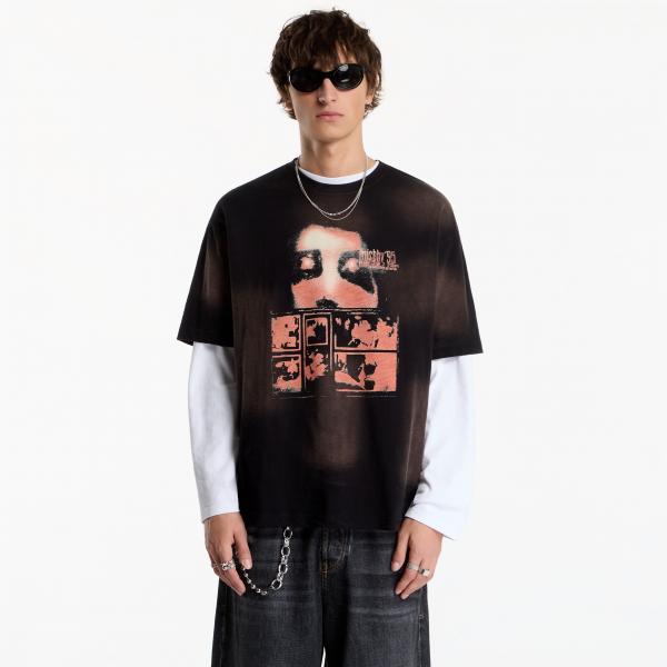 Tričko MISBHV 7:30 Pm Lakefront Spot Wash Black T-Shirt UNISEX Washed Black L
