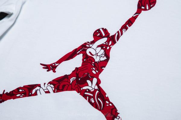 Jordan Air Jumpman Hands Down Tee White/ Team Red/ Gym Red
