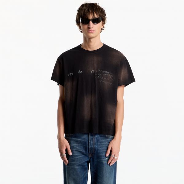 Tričko MISBHV M B H Spot Wash Burnt Black T-Shirt UNISEX Washed Black XL
