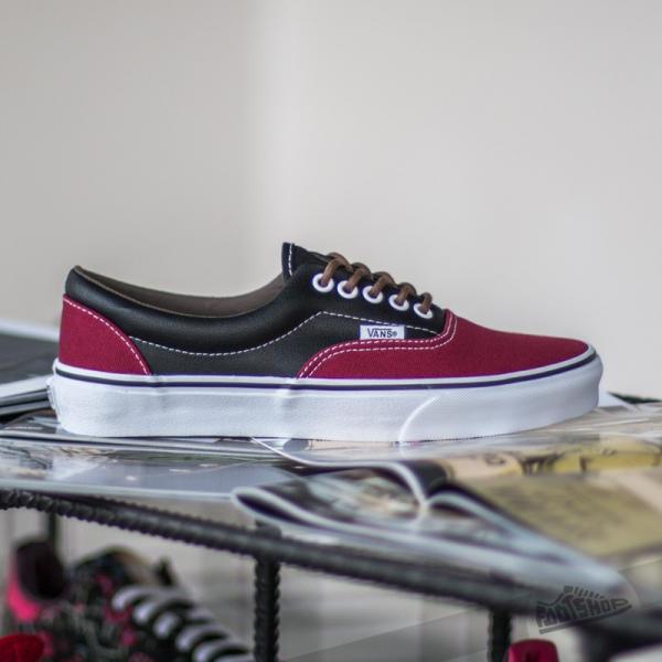 Vans Era (Leather/ Plaid) Rhubarb/ Black