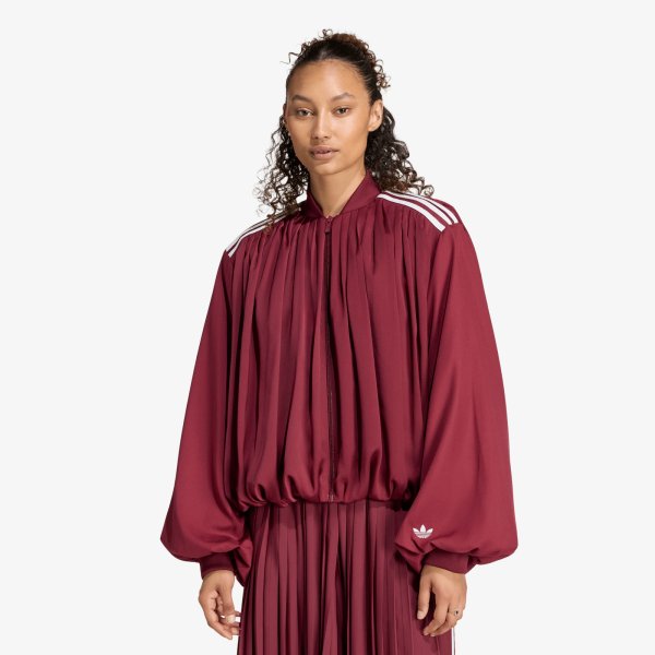 Mikina adidas Satin Pleated Track Top Shadow Red XL