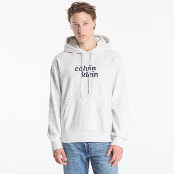 Mikina Calvin Klein Jeans Ls Premium Terry Graphic Hoodie Snowy Heather M