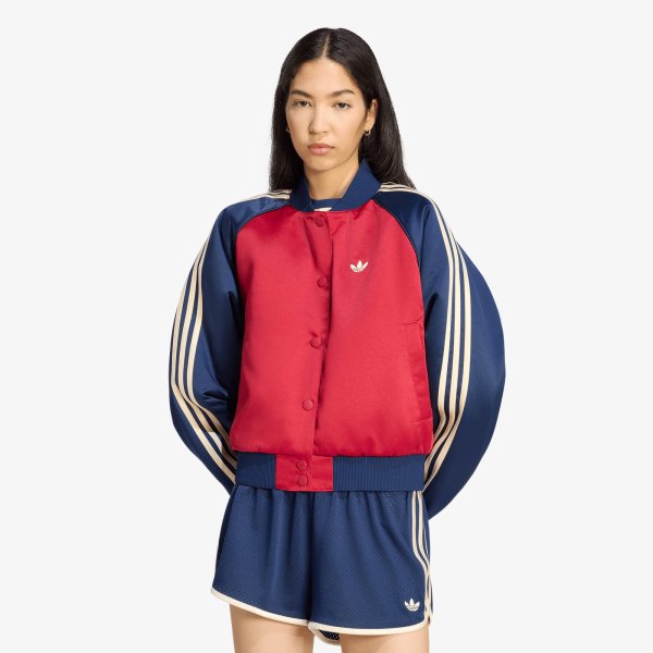Bomber adidas Satin SST Bomber Jacket Team Victory Red/ Night Indigo/ Warm Vanilla S