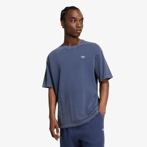 Tričko adidas Trefoil Essentials Washed Loose Dropped Shoulder T-Shirt Dark Blue M