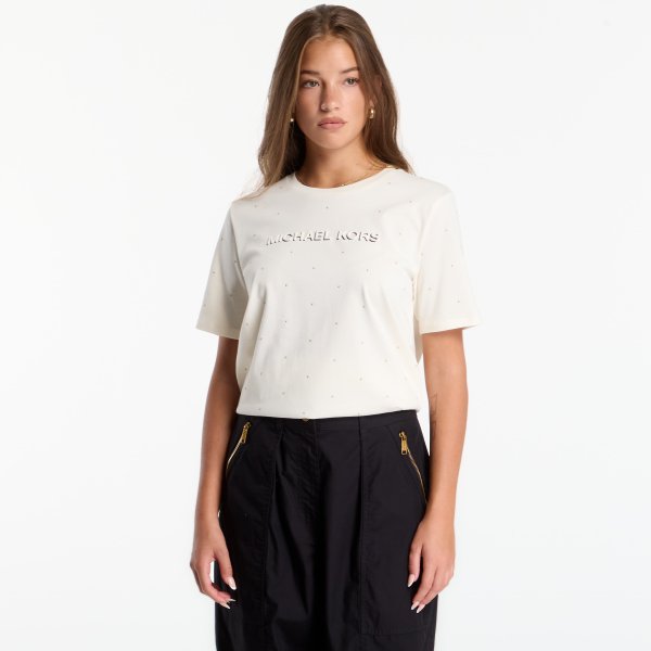Tričko Michael Kors Classic Mk Stud Tee Bone M/40