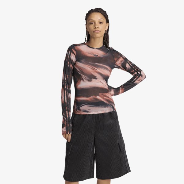 Tričko adidas Graphic Mesh T-Shirt Vermillion/ Crystal Linen/ Aurora Coffee XL