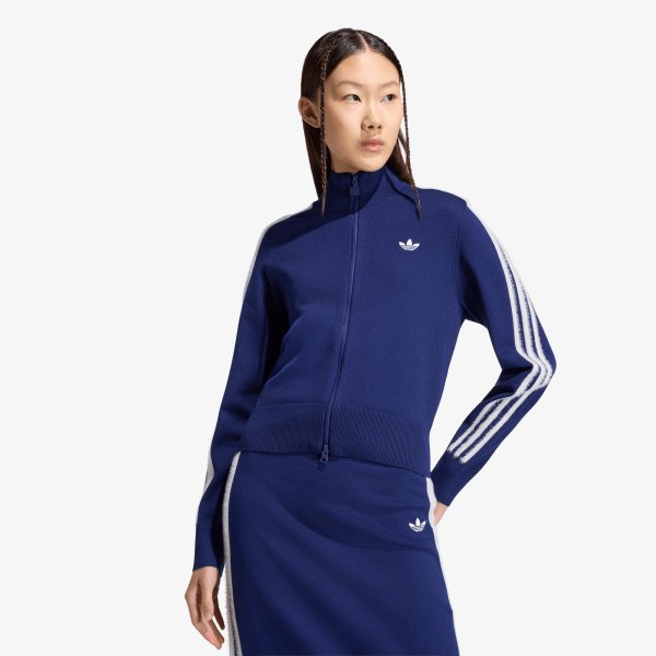 Bunda adidas Knitted Firebird Track Top Dark Blue/ White S