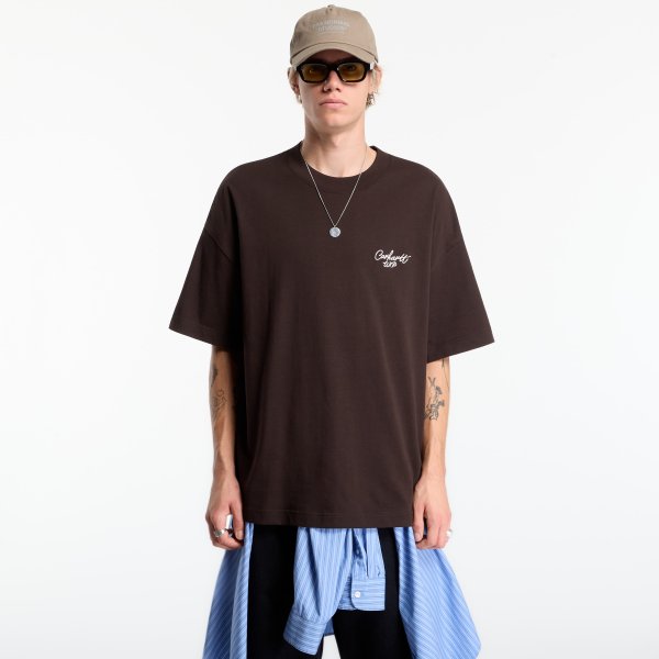 Tričko Carhartt WIP S/S Signature Script T-Shirt UNISEX Tobacco/ Natural L